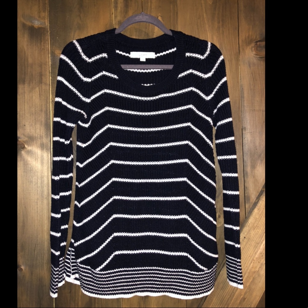 Loft Navy and white striped sweater